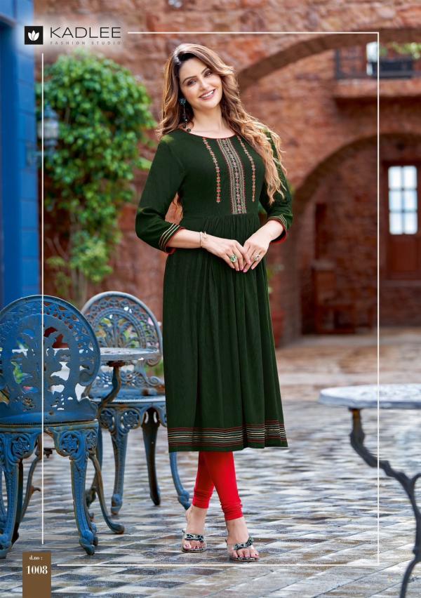 Kadlee Cinderella Vol 2 Rayon Embroidered Long Kurti Collection